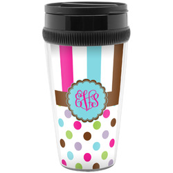 Stripes & Dots Acrylic Travel Mug without Handle (Personalized)