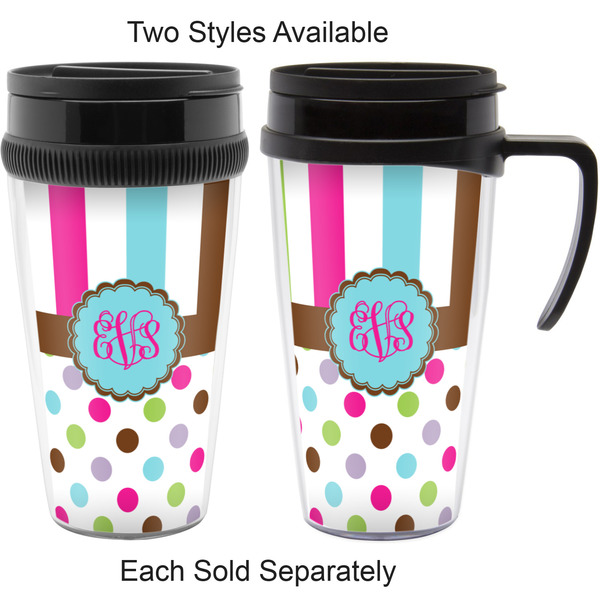 Stripes & Dots Travel Mugs - with & without Handle