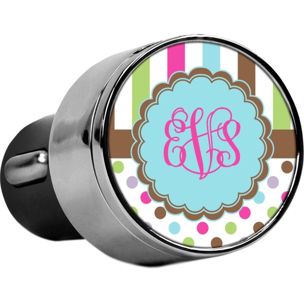 Custom Stripes & Dots USB Car Charger (Personalized)