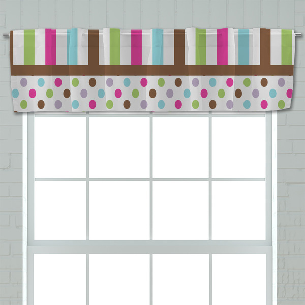 Stripes & Dots Valance - Closeup on window