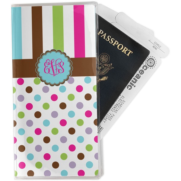 Custom Stripes & Dots Travel Document Holder