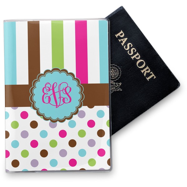 Custom Stripes & Dots Vinyl Passport Holder (Personalized)