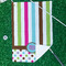 Stripes & Dots Waffle Weave Golf Towel - In Context
