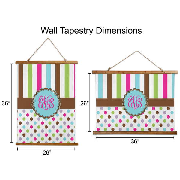 Stripes & Dots Wall Hanging Tapestries - Parent/Sizing
