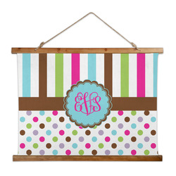 Stripes & Dots Wall Hanging Tapestry - Wide (Personalized)