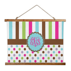Stripes & Dots Wall Hanging Tapestry - Wide (Personalized)
