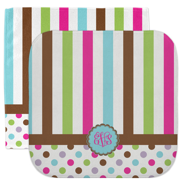 Custom Stripes & Dots Facecloth / Wash Cloth (Personalized)