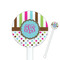 Stripes & Dots 5.5" Round Plastic Stir Sticks - White - Double Sided (Personalized)