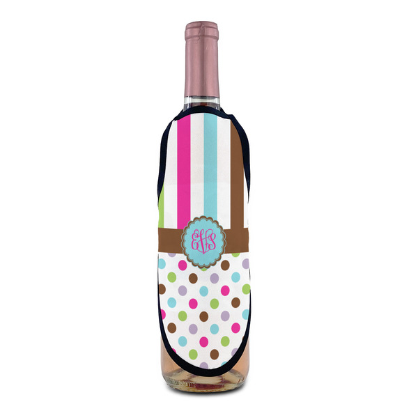 Stripes & Dots Wine Bottle Apron - IN CONTEXT