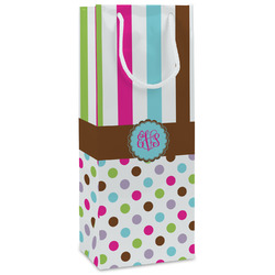 Stripes & Dots Wine Gift Bags - Gloss (Personalized)