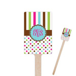 Stripes & Dots 6.25" Rectangle Wooden Stir Sticks - Double Sided (Personalized)