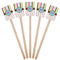 Stripes & Dots Wooden 6.25" Stir Stick - Rectangular - Fan View