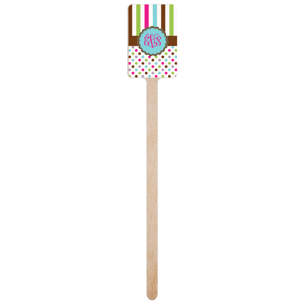 Stripes & Dots Wooden 6.25" Stir Stick - Rectangular - Single Stick
