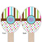 Stripes & Dots Wooden Food Pick - Oval - Double Sided - Front & Back