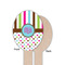Stripes & Dots Wooden Food Pick - Oval - Single Sided - Front & Back