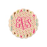 Stripes & Dots Genuine Maple or Cherry Wood Sticker (Personalized)