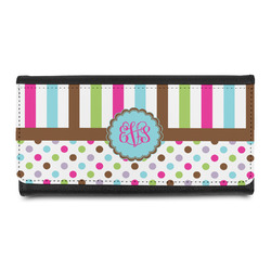 Stripes & Dots Leatherette Ladies Wallet (Personalized)
