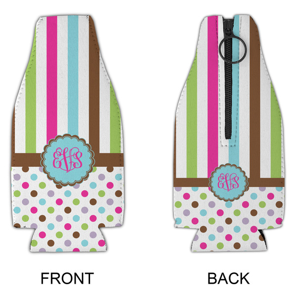 Stripes & Dots Zipper Bottle Cooler - APPROVAL