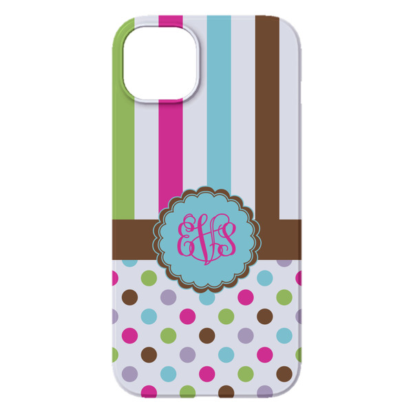 Stripes & Dots iPhone 14 Plus Case - Back