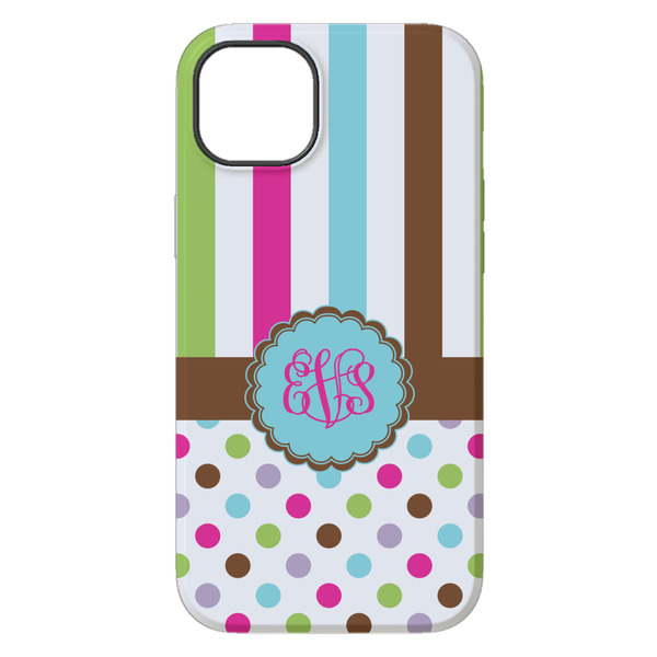 Stripes & Dots iPhone 14 Plus Tough Case - Back