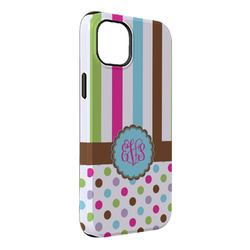 Stripes & Dots iPhone Case - Rubber Lined - iPhone 14 Pro Max (Personalized)