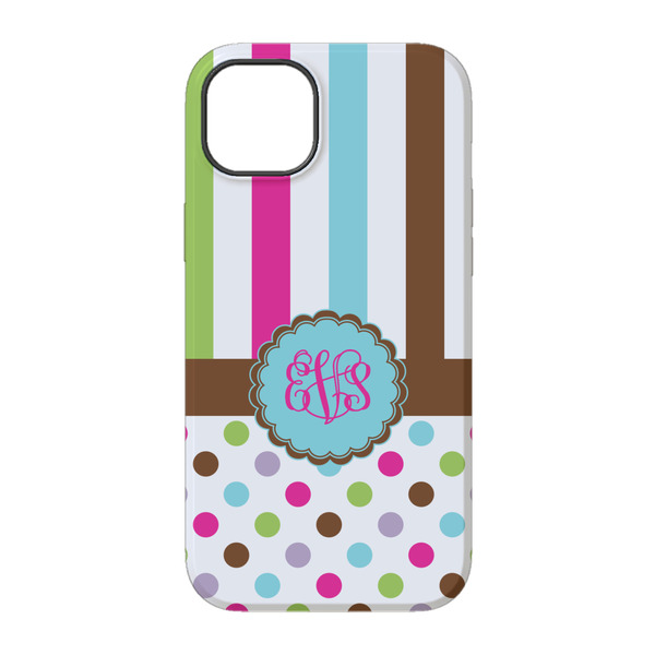 Stripes & Dots iPhone 14 Tough Case - Back