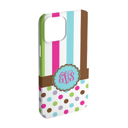 Stripes & Dots iPhone Case - Plastic - iPhone 15 (Personalized)
