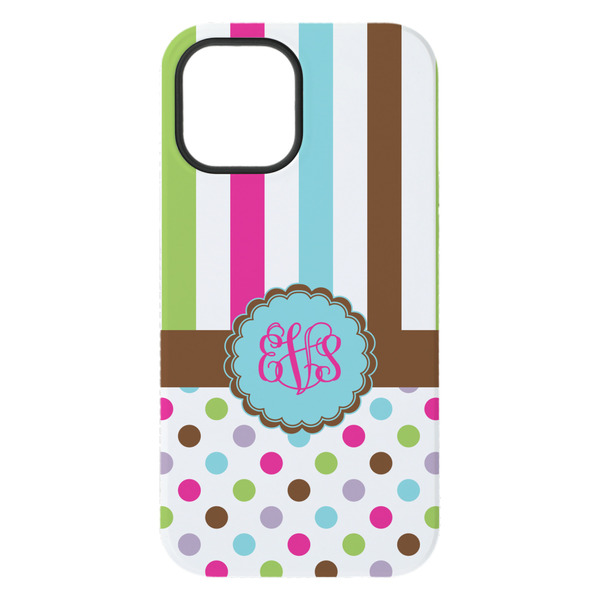 Stripes & Dots iPhone 15 Plus Tough Case - Back