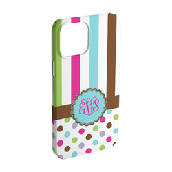 Stripes & Dots iPhone Case - Plastic - iPhone 15 Pro (Personalized)