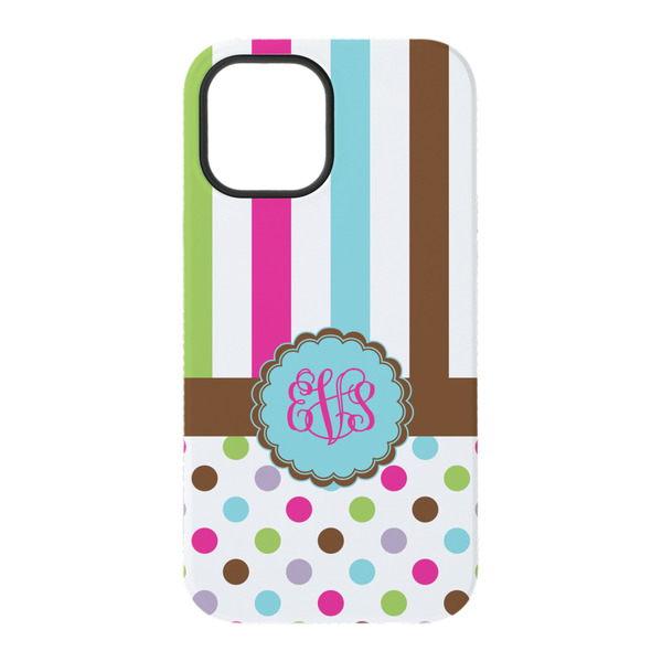 Stripes & Dots iPhone 15 Pro Tough Case - Back
