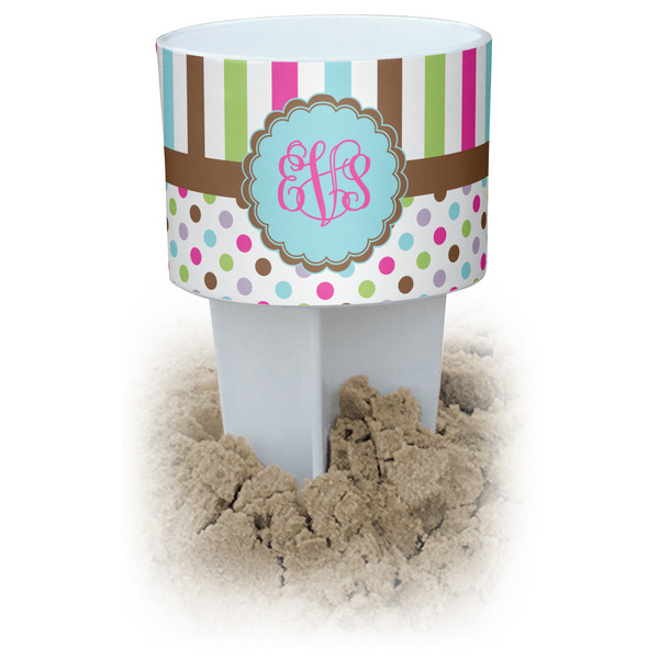 Custom Stripes & Dots Beach Spiker Drink Holder (Personalized)