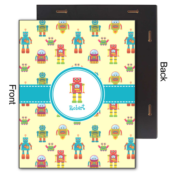 Robot 11x14 Wood Print - Front & Back View