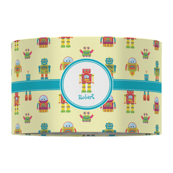 Robot 12" Drum Lampshade - FRONT (Fabric)