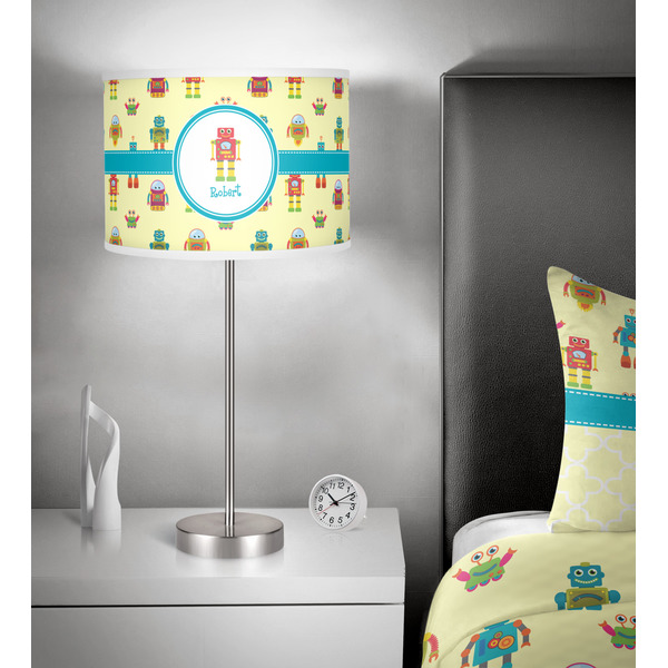 Robot 13 inch drum lamp shade - in room
