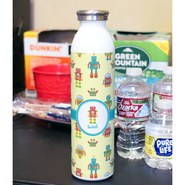 Robot 20oz Water Bottles - Full Print - In Context