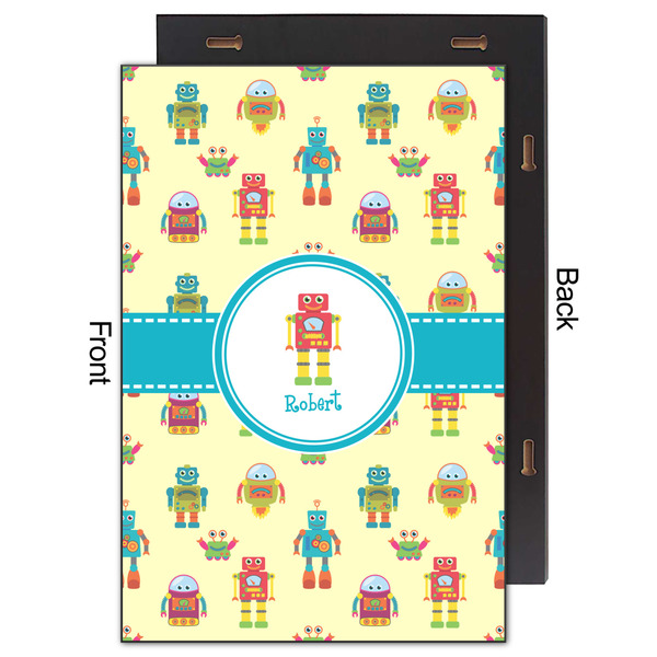 Robot 20x30 Wood Print - Front & Back View