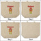 Robot 3 Reusable Cotton Grocery Bags - Front & Back View