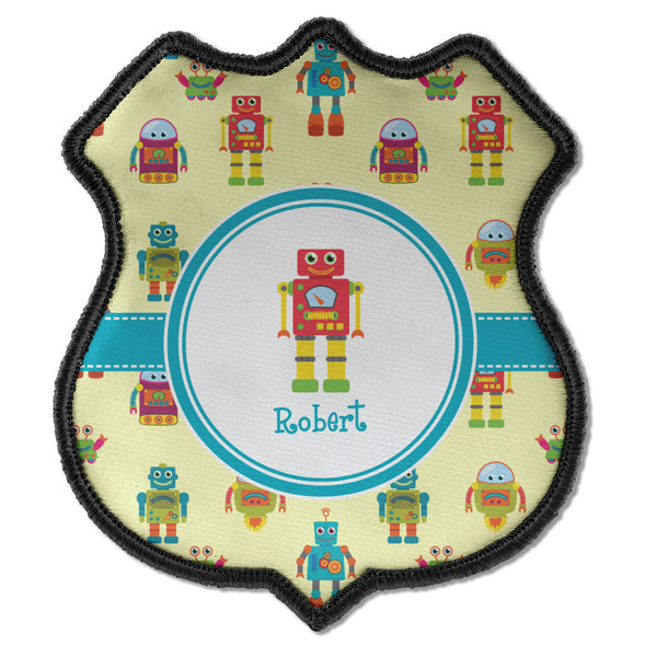 Custom Robot Iron On Shield Patch C w/ Name or Text