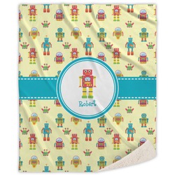 Robot Sherpa Throw Blanket (Personalized)