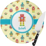 Robot Round Glass Cutting Board - Small (Personalized)
