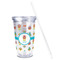 Robot Acrylic Tumbler - Full Print - Front straw out