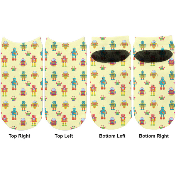 Robot Adult Ankle Socks - Double Pair - Front and Back - Apvl