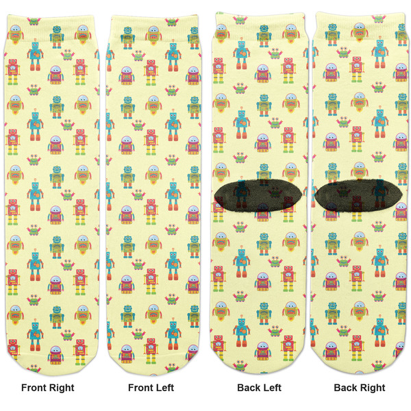 Robot Adult Crew Socks - Double Pair - Front and Back - Apvl