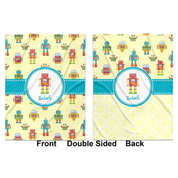 Robot Baby Blanket (Double Sided - Printed Front and Back)