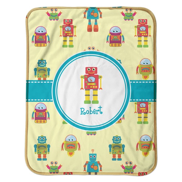 Robot Baby Sherpa Blanket - Flat
