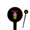Robot 4" Round Plastic Food Picks - Black - Single Sided (Personalized)