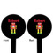 Robot Black Plastic 4" Food Pick - Round - Double Sided - Front & Back