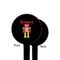 Robot Black Plastic 4" Food Pick - Round - Single Sided - Front & Back