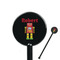 Robot 5.5" Round Plastic Stir Sticks - Black - Single Sided (Personalized)