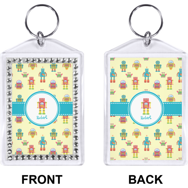 Robot Bling Keychain (Front + Back)